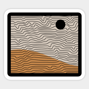 Black Sun On A Desert View Sticker